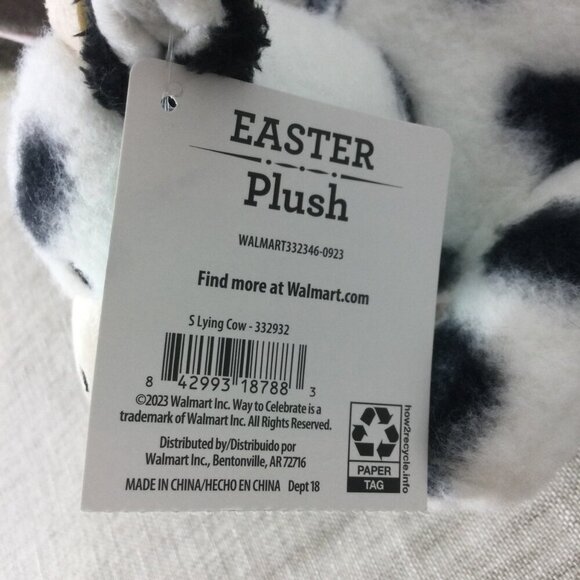 Lot of 3 Way to Celebrate Easter Small Shaggy Bull & Lying Cow Stuffed Plush Toy - Picture 8 of 10